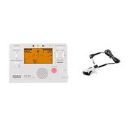 Korg - TM60-WH Combo Tuner Metronome - White & CM-300-WHBK Improved Design Contact Microphone for Clip-Type Tuners - White/Black