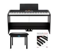 KORG XE20SP 88 Weighted Keys Digital Piano with Stand and 3 Pedals Bundle with Knox Gear Bench, Piano Light, & Piano Book/CD (4 Items)