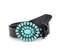 KorhLeoh Women Western-Turquoise-Belt for Cowgirl-Turquoise- Concho-Belt Applies to Jeans Pants Dresses