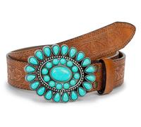 KorhLeoh Women Western-Turquoise-Belt for Cowgirl-Turquoise- Concho-Belt Applies to Jeans Pants Dresses