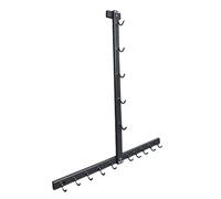 KORIKAHM Lat Pulldown Attachments Storage Rack, Wall Mounted Lat Pull Down Bar Organizer with Heavy Duty Hooks, Steel Gym Accessory Rack for Cable Attachment (Gym rack 4)