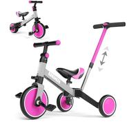 KORIMEFA 4 in 1 Toddler Balance Bike Kids Trike for 1 2 Year Old Boys Girls Trike with Parent Handle Kids Bike with Adjustable Seat and Detachable Pedal