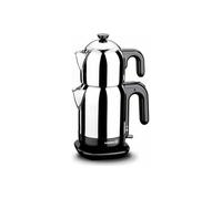 Korkmaz Demtez Electrical Teapot- Black/Caymatic/A369 Tea Maker, Stainless Steel, 1.7 Litres, Black