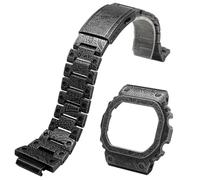 Korlexchi MOD Kit Metal Watchband and Watch Case for Men Compatible with Casio DW5600 GW-B5600, Bracelet and Watch Bezel for G-SHOCK GW-M5610 G-5600E, 316 Stainless Steel, Retro 3D Carving (5600