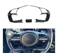 Korlot Carbon Fiber Grain ABS Steering Wheel Cover - 3pcs/set - Compatible with Hyundai Santa Cruz 2022 2023, Tucson 2022 2023, Elantra 2021 2022 2023 - Black