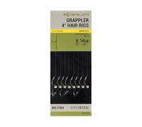 Korm Grappler Hair Rigs Qty 8 (4, 14 Barbless)