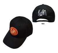 Korn Baseball Cap: Oval Logo (Black) (Back Print) OFFICIAL NEW
