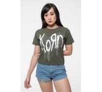 Korn Crop Top T Shirt Still A Freak Band Logo new Official Womens Green