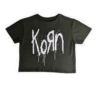 Korn Crop Top T Shirt Still A Freak Band Logo Official Womens Green S
