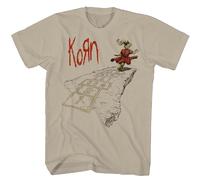 Korn Follow The Leader Front & Back Print Adult Short Sleeve T Shirt 90s Vintage Style Graphic Tees, Natural, Medium