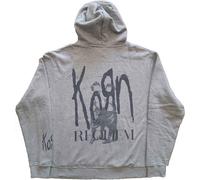 Korn Hoodie Requiem Band Logo new Official Mens Grey Pullover