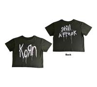 Korn Crop Top T Shirt Still A Freak Band Logo Official Womens Green L