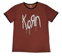 Rock Off officially licensed products Korn Band Logo Ringer T Shirt XL Red