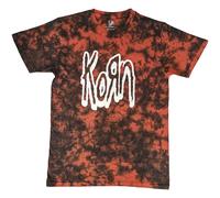 Korn T-Shirt Logo Outline Band Dye Wash Officially Licensed XXL Red