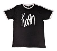 Korn Men's Ringer Logo T-Shirt in Black | Size: Small Korn Black S