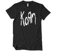 KORN Officially Licensed Glitch Logo Mens T-Shirt (Black), Medium