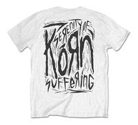 Korn Serenity Of Suffering Scratch Logo T-Shirt in White | Size: Large Korn White L