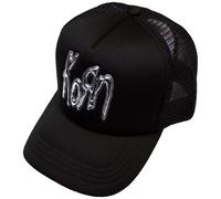 Korn - Silver Logo Official Licensed Black Mesh Back Baseball Cap New