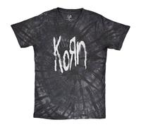 Korn Spider Glitch Band Logo Dye Wash T-Shirt in Black | Size: Small Korn Black S