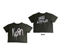 Korn Crop Top T Shirt Still A Freak Band Logo Official Womens Green M
