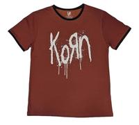 Rock Off officially licensed products Korn Band Logo Ringer T Shirt XL Red