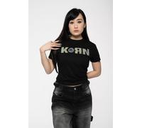 Korn Women's Issues Band Logo Crop Top in Black | Size: XL Korn Black XL