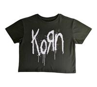 Korn Women's Still A Freak Crop Top in Green | Size: XL Korn Green XL