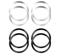 KornaDoz 8 Pack Ultra-Thin Magnetic Metal Ring Plates for Phone Cases, Universal Adhesive Adapter Kit for Seamless Wireless Charging & Secure Accessory Attachment, All Smartphones - Black & Silver