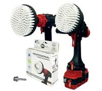 Kornely Premium Drill Brush, Extra-Soft 2in1 15cm, White, Car and Carpet