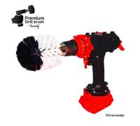 Kornely Premium Drill Brush Professional - Extra-Soft 8.5 cm White | Scratch-Free Cleaning Brush for Carpet, Upholstery, Leather Seats, Glass, Furniture and Car Interior