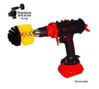 Kornely Premium Drill Brush-Medium-Soft 8.5Cm Yellow. Scratch-Free Brush For Tile, Grout, Bathtub, Shower, Fibreglass, Ceramic