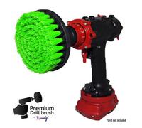 Kornely Premium Drill Brush Professional - Medium-Stiff 13 cm Green | Scratch-Free Kitchen Cleaning Brush for Ovens, Hobs, Worktops, Floor Tiles, Linoleum, Cupboard Doors and Greasy Cookware