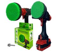 Kornely Premium Drill Brush Professional- 2in1 for Drill & Angle Grinder Medium-Stiff 15cm Green | Scratch-Free Kitchen Cleaning Brush for Ovens, Hobs, Worktops, Floor Tiles, Cupboard Doors, Cookware