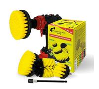 Kornely Premium Drill Brush Professional-Medium-Soft 5Pcs Kit, Scratch-Free Cleaning Brush For Tile, Grout, Bath, Shower, Ceramic