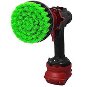 Kornely Premium Drill Brush Professional - Medium-Stiff 10 cm Green | Scratch-Free Kitchen Cleaning Brush for Ovens, Hobs, Worktops, Floor Tiles, Linoleum, Cupboard Doors and Greasy Cookware