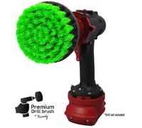 Kornely Premium Drill Brush Professional-Medium-Stiff 10Cm Green Scratch-Free Cleaning Brush For Ovens, Hobs,worktops,floor Tiles