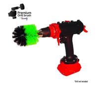 Kornely Premium Drill Brush, Medium-Stiff 8.5cm, Green, Indoor, Marine | 10x efficient, scratch-free, double-density bristles; kitchen, ovens, hobs, worktops, cookware; 6 mm hex shaft