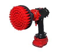 Kornely Premium Drill Brush Professional - Stiff 13 cm Red | Scratch-Free Outdoor Cleaning Brush for Patio Bricks, Decking, Garden Tools, Lawn Mowers, Bicycles, Car Wheels, Pool Tiles and Boat Hulls