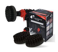 Kornely Premium Drill Brush Professional - Ultra-Stiff 13 cm Black Set of 3 | Scratch-Free Heavy-Duty Cleaning Brush for Concrete, Brick, Stone, Metal, Garage, BBQ Grills, Rust and Construction Tools