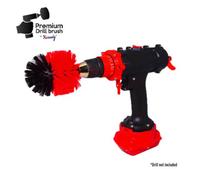 Kornely Premium Drill Brush Professional - Stiff 8.5 cm Red | Scratch-Free Outdoor Cleaning Brush for Patio Bricks, Decking, Garden Tools, Lawn Mowers, Bicycles, Car Wheels, Pool Tiles and Boat Hulls
