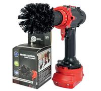 Kornely Premium Drill Brush Professional - Ultra-Stiff 8.5 cm Black | Scratch-Free Heavy-Duty Cleaning Brush for Concrete, Brick, Stone, Metal, Masonry, Garage, BBQ Grills, Rust and Construction Tools