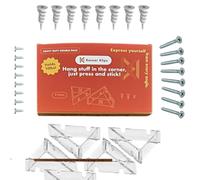 Korner Klips Picture Hanging Kit, Corner Hanger & Picture Hanging Strips, Home & Office Organizer for Hanging Mirror, Decorations, Home Improvement, 2 Sets [4 Clips], Capacity Upto 10lbs - Heavy Duty