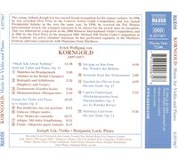 KORNGOLD: VIOLIN SONATA NEW CD