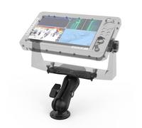 Koroao Aluminum Alloy Fish Finder Mount with C Size 1.5" / 38mm Ball, 5.9" Arm Universal Marine Electronic Mount Plate Compatible with Garmin,Humminbird, Lowrance and More (Black)