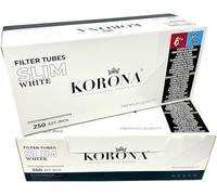 Korona SLIM White Empty Filter Tubes 6,8 mm Diameter - 500pcs