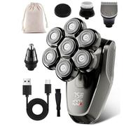 Korons Head Shaver, 7D Flexible Floating Blades, Suspension Shaving System, Powerful Motor, Replaceable Blades, Use Wet/Dry, Easy to Clean, Fast Charging Low Noise