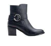 Koroshi Women's Leather Effect Ankle Boot, Black/White, 5 UK