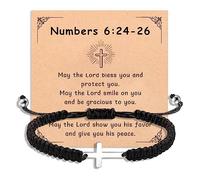 Korotho Bible Verse Bracelets for men women, Scripture Quotes Bracelet Inspirational Christian Religious Cross Bracelet Bible Verse Birthday Christmas gifts for Boys Girls Son Daughter Husband, 25.40