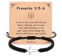Korotho Bible Verse Bracelets for men women, Scripture Quotes Bracelet Inspirational Christian Religious Cross Bracelet Bible Verse Birthday Christmas gifts for Boys Girls Son Daughter Husband, 25.40