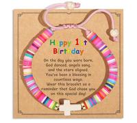 Korotho Natural Crystal Milestone Birthday Bracelet Gifts for Girls Women, Happy Birthday Adjustable Bracelets Present Christmas Gift for Daughter Granddaughter Niece Sister Friends Mom Auntie, S